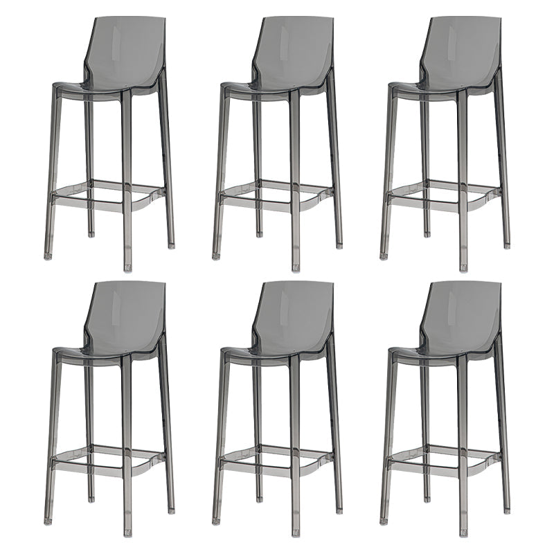 Contemporary Acrylic Bar Stools Low Back Indoor Counter Chair