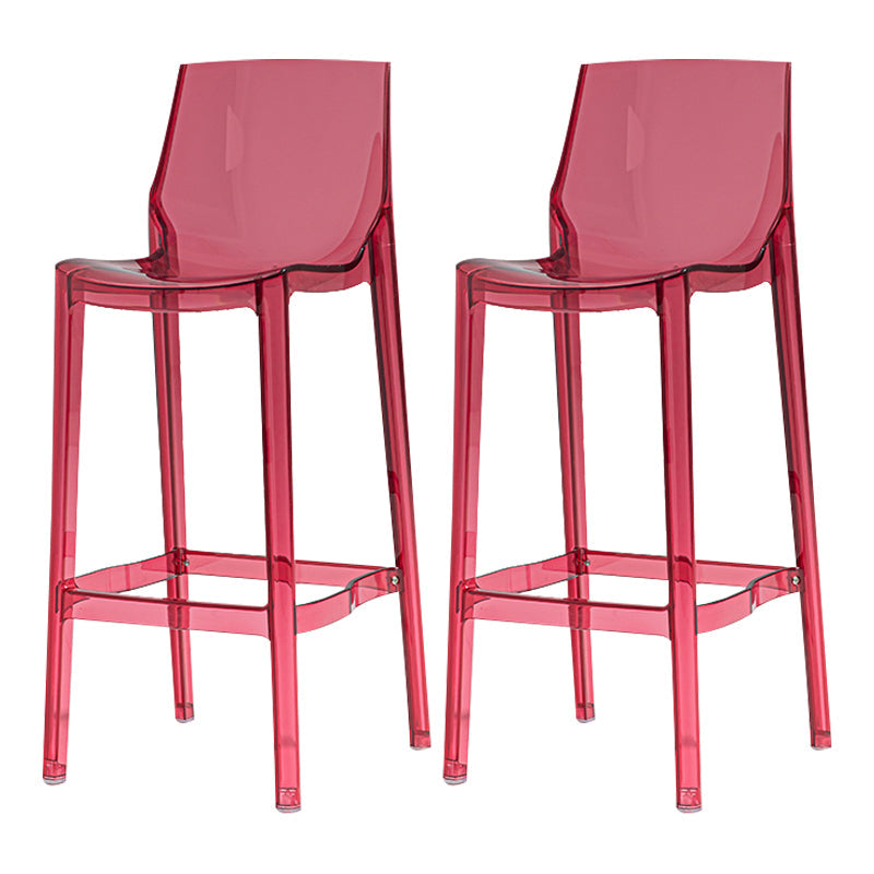 Contemporary Acrylic Bar Stools Low Back Indoor Counter Chair