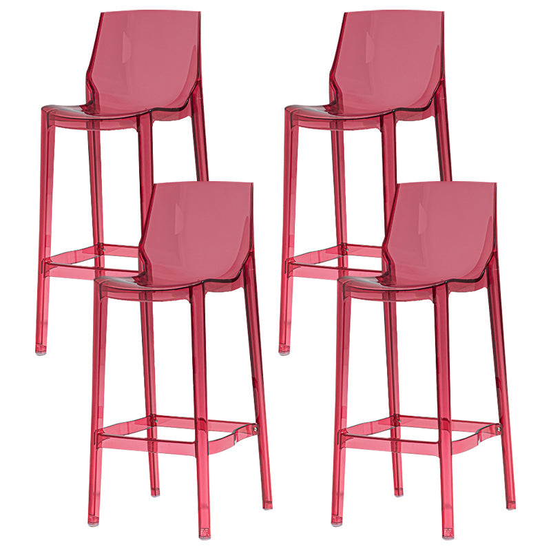 Contemporary Acrylic Bar Stools Low Back Indoor Counter Chair