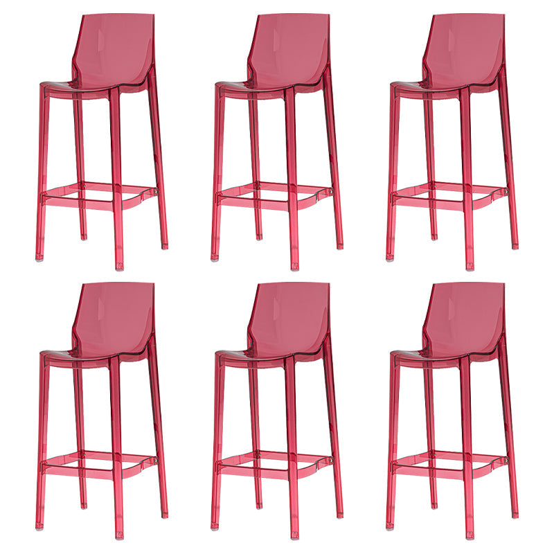 Contemporary Acrylic Bar Stools Low Back Indoor Counter Chair