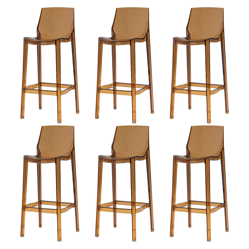 Contemporary Acrylic Bar Stools Low Back Indoor Counter Chair