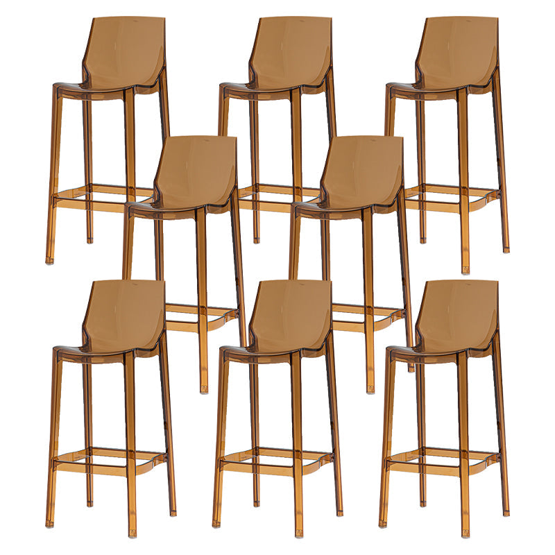 Contemporary Acrylic Bar Stools Low Back Indoor Counter Chair