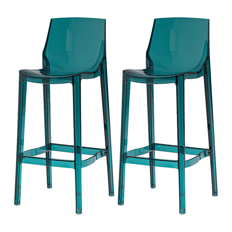Contemporary Acrylic Bar Stools Low Back Indoor Counter Chair