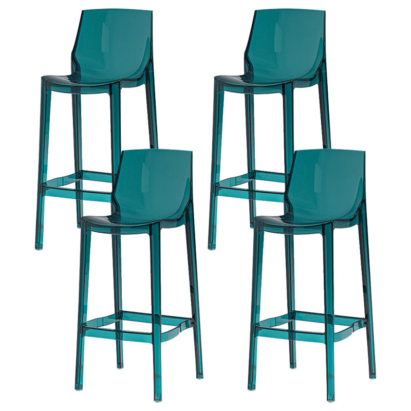 Contemporary Acrylic Bar Stools Low Back Indoor Counter Chair