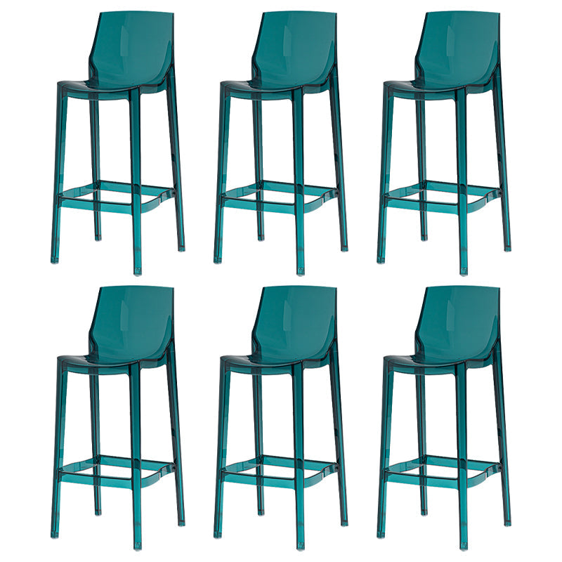 Contemporary Acrylic Bar Stools Low Back Indoor Counter Chair
