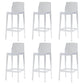 Contemporary Acrylic Bar Stools Low Back Indoor Counter Chair