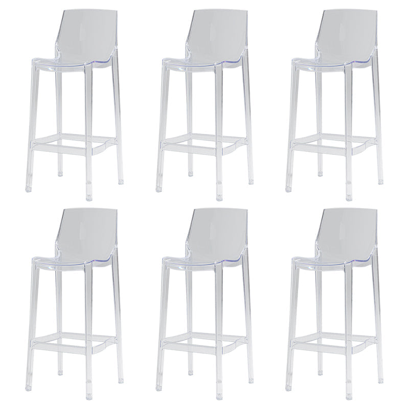 Contemporary Acrylic Bar Stools Low Back Indoor Counter Chair
