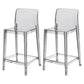Contemporary Acrylic Counter Chair Low Back Indoor Bar Stools Grey 2 Piece Set Counter Stool(26"H) Clearhalo 'Bar Furniture' 'Bar Stools' 'bar_stools' 'furn' 'furn_bar_stools' 'Furniture' 'Kitchen & Dining Furniture' 7499962