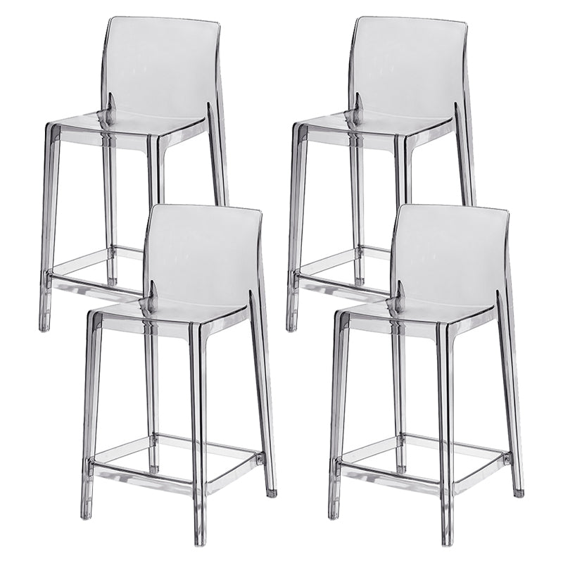 Contemporary Acrylic Counter Chair Low Back Indoor Bar Stools Grey 4 Piece Set Counter Stool(26"H) Clearhalo 'Bar Furniture' 'Bar Stools' 'bar_stools' 'furn' 'furn_bar_stools' 'Furniture' 'Kitchen & Dining Furniture' 7499964