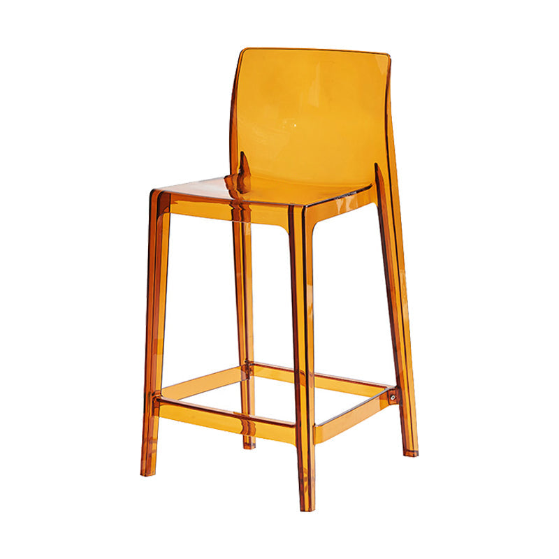 Contemporary Acrylic Counter Chair Low Back Indoor Bar Stools Brown 1 Piece Counter Stool(26"H) Clearhalo 'Bar Furniture' 'Bar Stools' 'bar_stools' 'furn' 'furn_bar_stools' 'Furniture' 'Kitchen & Dining Furniture' 7499969