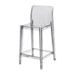 Contemporary Acrylic Counter Chair Low Back Indoor Bar Stools Grey 1 Piece Counter Stool(26"H) Clearhalo 'Bar Furniture' 'Bar Stools' 'bar_stools' 'furn' 'furn_bar_stools' 'Furniture' 'Kitchen & Dining Furniture' 7499970