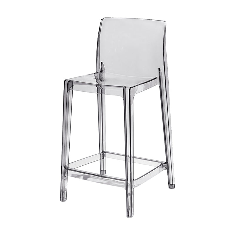 Contemporary Acrylic Counter Chair Low Back Indoor Bar Stools Grey 1 Piece Counter Stool(26"H) Clearhalo 'Bar Furniture' 'Bar Stools' 'bar_stools' 'furn' 'furn_bar_stools' 'Furniture' 'Kitchen & Dining Furniture' 7499970