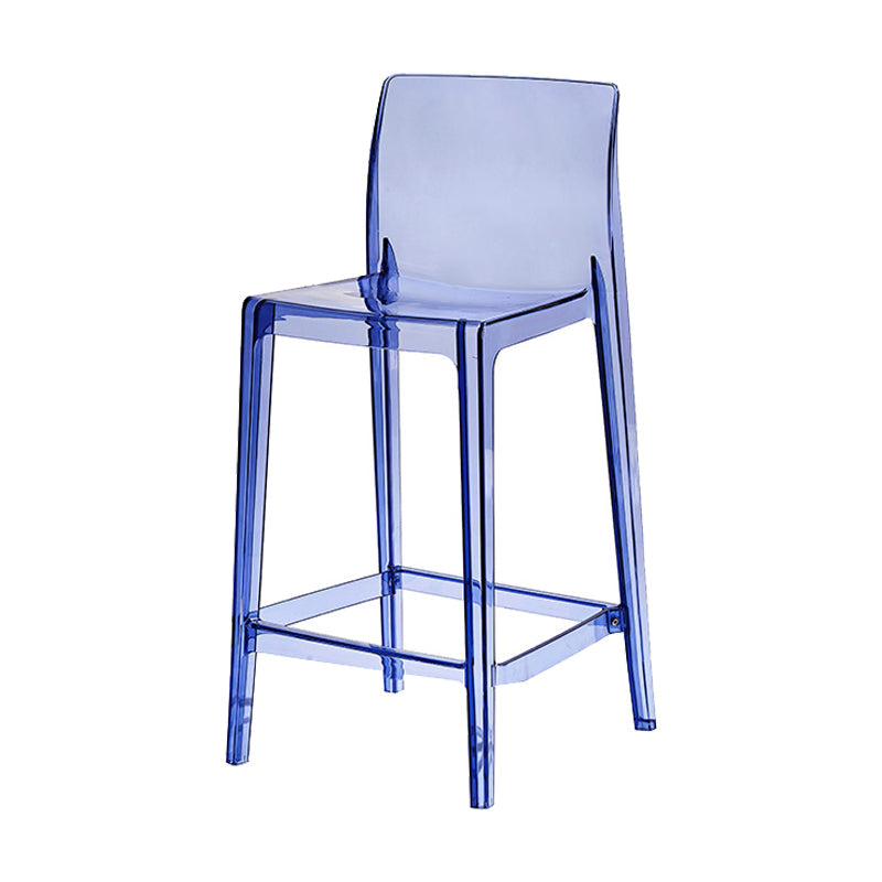 Contemporary Acrylic Counter Chair Low Back Indoor Bar Stools Blue 1 Piece Counter Stool(26"H) Clearhalo 'Bar Furniture' 'Bar Stools' 'bar_stools' 'furn' 'furn_bar_stools' 'Furniture' 'Kitchen & Dining Furniture' 7499980