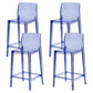 Contemporary Acrylic Counter Chair Low Back Indoor Bar Stools Blue 4 Piece Set Counter Stool(26"H) Clearhalo 'Bar Furniture' 'Bar Stools' 'bar_stools' 'furn' 'furn_bar_stools' 'Furniture' 'Kitchen & Dining Furniture' 7499982
