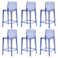 Contemporary Acrylic Counter Chair Low Back Indoor Bar Stools Blue 6 Piece Set Counter Stool(26"H) Clearhalo 'Bar Furniture' 'Bar Stools' 'bar_stools' 'furn' 'furn_bar_stools' 'Furniture' 'Kitchen & Dining Furniture' 7499983