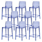 Contemporary Acrylic Counter Chair Low Back Indoor Bar Stools Blue 8 Piece Set Counter Stool(26"H) Clearhalo 'Bar Furniture' 'Bar Stools' 'bar_stools' 'furn' 'furn_bar_stools' 'Furniture' 'Kitchen & Dining Furniture' 7499984