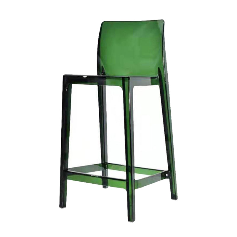 Contemporary Acrylic Counter Chair Low Back Indoor Bar Stools Green 1 Piece Counter Stool(26"H) Clearhalo 'Bar Furniture' 'Bar Stools' 'bar_stools' 'furn' 'furn_bar_stools' 'Furniture' 'Kitchen & Dining Furniture' 7499985