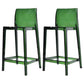 Contemporary Acrylic Counter Chair Low Back Indoor Bar Stools Green 2 Piece Set Counter Stool(26"H) Clearhalo 'Bar Furniture' 'Bar Stools' 'bar_stools' 'furn' 'furn_bar_stools' 'Furniture' 'Kitchen & Dining Furniture' 7499986