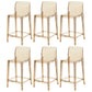 Contemporary Acrylic Counter Chair Low Back Indoor Bar Stools Khaki 6 Piece Set Counter Stool(26"H) Clearhalo 'Bar Furniture' 'Bar Stools' 'bar_stools' 'furn' 'furn_bar_stools' 'Furniture' 'Kitchen & Dining Furniture' 7499998