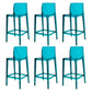Contemporary Acrylic Counter Chair Low Back Indoor Bar Stools Lake Blue 6 Piece Set Counter Stool(26"H) Clearhalo 'Bar Furniture' 'Bar Stools' 'bar_stools' 'furn' 'furn_bar_stools' 'Furniture' 'Kitchen & Dining Furniture' 7500003
