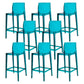 Contemporary Acrylic Counter Chair Low Back Indoor Bar Stools Lake Blue 8 Piece Set Counter Stool(26"H) Clearhalo 'Bar Furniture' 'Bar Stools' 'bar_stools' 'furn' 'furn_bar_stools' 'Furniture' 'Kitchen & Dining Furniture' 7500004