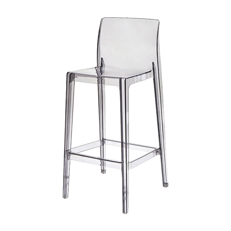 Contemporary Acrylic Counter Chair Low Back Indoor Bar Stools Grey 1 Piece Bar Stool(30"H) Clearhalo 'Bar Furniture' 'Bar Stools' 'bar_stools' 'furn' 'furn_bar_stools' 'Furniture' 'Kitchen & Dining Furniture' 7500005