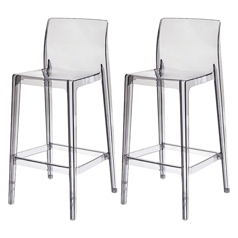 Contemporary Acrylic Counter Chair Low Back Indoor Bar Stools Grey 2 Piece Set Bar Stool(30"H) Clearhalo 'Bar Furniture' 'Bar Stools' 'bar_stools' 'furn' 'furn_bar_stools' 'Furniture' 'Kitchen & Dining Furniture' 7500006