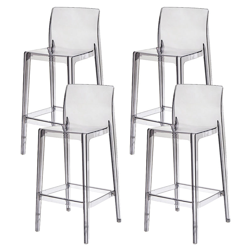 Contemporary Acrylic Counter Chair Low Back Indoor Bar Stools Grey 4 Piece Set Bar Stool(30"H) Clearhalo 'Bar Furniture' 'Bar Stools' 'bar_stools' 'furn' 'furn_bar_stools' 'Furniture' 'Kitchen & Dining Furniture' 7500007