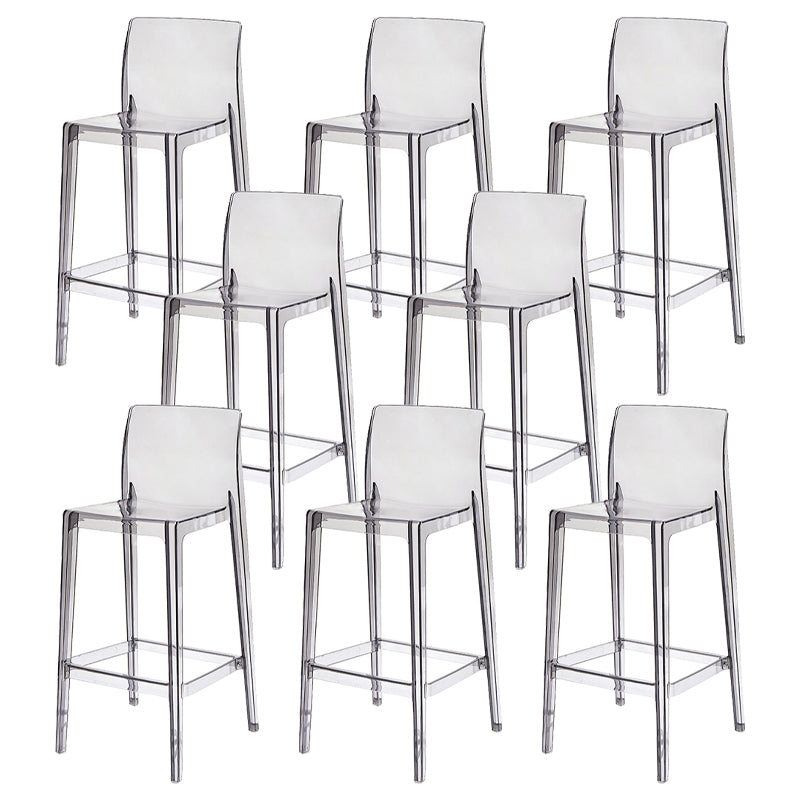 Contemporary Acrylic Counter Chair Low Back Indoor Bar Stools Grey 8 Piece Set Bar Stool(30"H) Clearhalo 'Bar Furniture' 'Bar Stools' 'bar_stools' 'furn' 'furn_bar_stools' 'Furniture' 'Kitchen & Dining Furniture' 7500009