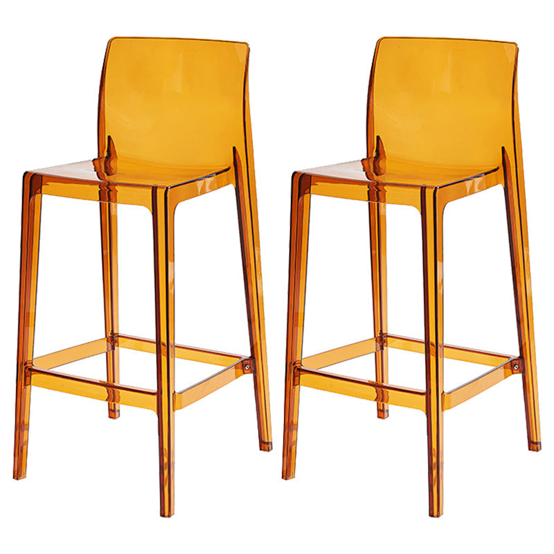 Contemporary Acrylic Counter Chair Low Back Indoor Bar Stools Brown 2 Piece Set Bar Stool(30"H) Clearhalo 'Bar Furniture' 'Bar Stools' 'bar_stools' 'furn' 'furn_bar_stools' 'Furniture' 'Kitchen & Dining Furniture' 7500011