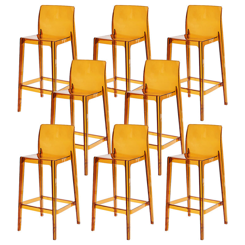 Contemporary Acrylic Counter Chair Low Back Indoor Bar Stools Brown 8 Piece Set Bar Stool(30"H) Clearhalo 'Bar Furniture' 'Bar Stools' 'bar_stools' 'furn' 'furn_bar_stools' 'Furniture' 'Kitchen & Dining Furniture' 7500014