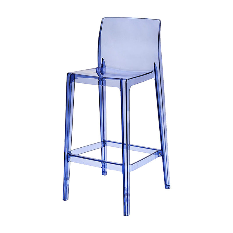 Contemporary Acrylic Counter Chair Low Back Indoor Bar Stools Blue 1 Piece Bar Stool(30"H) Clearhalo 'Bar Furniture' 'Bar Stools' 'bar_stools' 'furn' 'furn_bar_stools' 'Furniture' 'Kitchen & Dining Furniture' 7500015