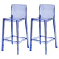 Contemporary Acrylic Counter Chair Low Back Indoor Bar Stools Blue 2 Piece Set Bar Stool(30"H) Clearhalo 'Bar Furniture' 'Bar Stools' 'bar_stools' 'furn' 'furn_bar_stools' 'Furniture' 'Kitchen & Dining Furniture' 7500016