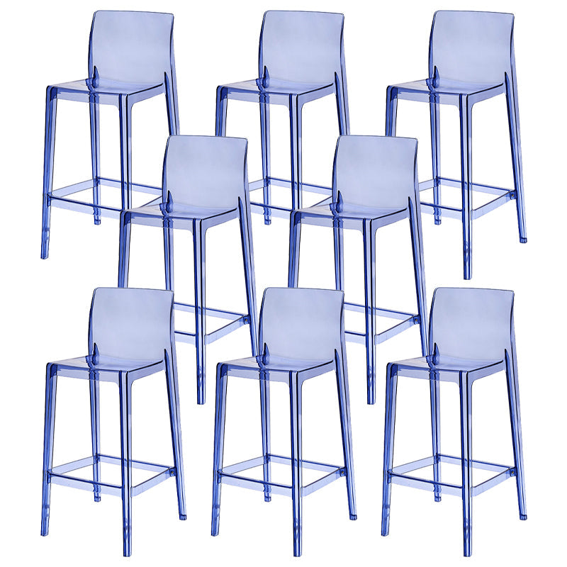 Contemporary Acrylic Counter Chair Low Back Indoor Bar Stools Blue 8 Piece Set Bar Stool(30"H) Clearhalo 'Bar Furniture' 'Bar Stools' 'bar_stools' 'furn' 'furn_bar_stools' 'Furniture' 'Kitchen & Dining Furniture' 7500019