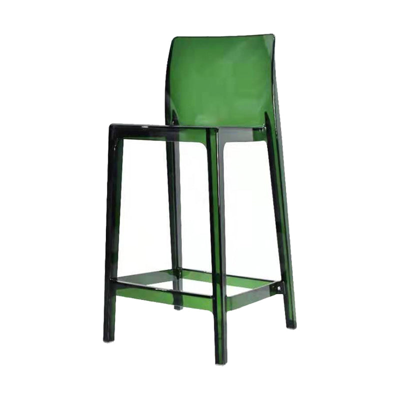 Contemporary Acrylic Counter Chair Low Back Indoor Bar Stools Green 1 Piece Bar Stool(30"H) Clearhalo 'Bar Furniture' 'Bar Stools' 'bar_stools' 'furn' 'furn_bar_stools' 'Furniture' 'Kitchen & Dining Furniture' 7500020