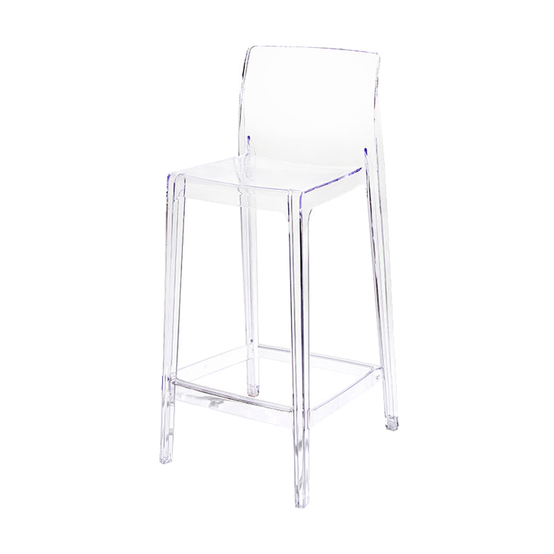 Contemporary Acrylic Counter Chair Low Back Indoor Bar Stools Clear 1 Piece Bar Stool(30"H) Clearhalo 'Bar Furniture' 'Bar Stools' 'bar_stools' 'furn' 'furn_bar_stools' 'Furniture' 'Kitchen & Dining Furniture' 7500025