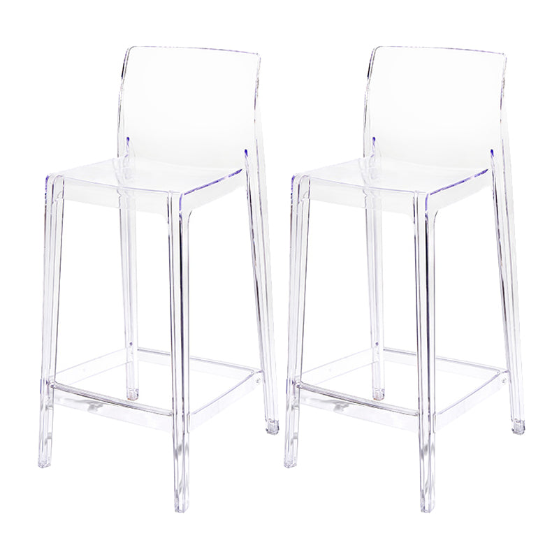 Contemporary Acrylic Counter Chair Low Back Indoor Bar Stools Clear 2 Piece Set Bar Stool(30"H) Clearhalo 'Bar Furniture' 'Bar Stools' 'bar_stools' 'furn' 'furn_bar_stools' 'Furniture' 'Kitchen & Dining Furniture' 7500026