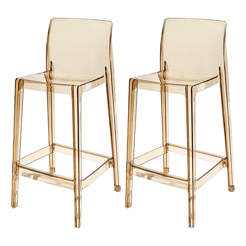 Contemporary Acrylic Counter Chair Low Back Indoor Bar Stools Khaki 2 Piece Set Bar Stool(30"H) Clearhalo 'Bar Furniture' 'Bar Stools' 'bar_stools' 'furn' 'furn_bar_stools' 'Furniture' 'Kitchen & Dining Furniture' 7500031