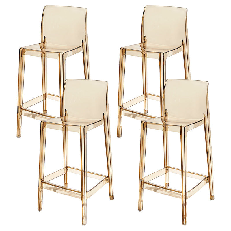 Contemporary Acrylic Counter Chair Low Back Indoor Bar Stools Khaki 4 Piece Set Bar Stool(30"H) Clearhalo 'Bar Furniture' 'Bar Stools' 'bar_stools' 'furn' 'furn_bar_stools' 'Furniture' 'Kitchen & Dining Furniture' 7500032
