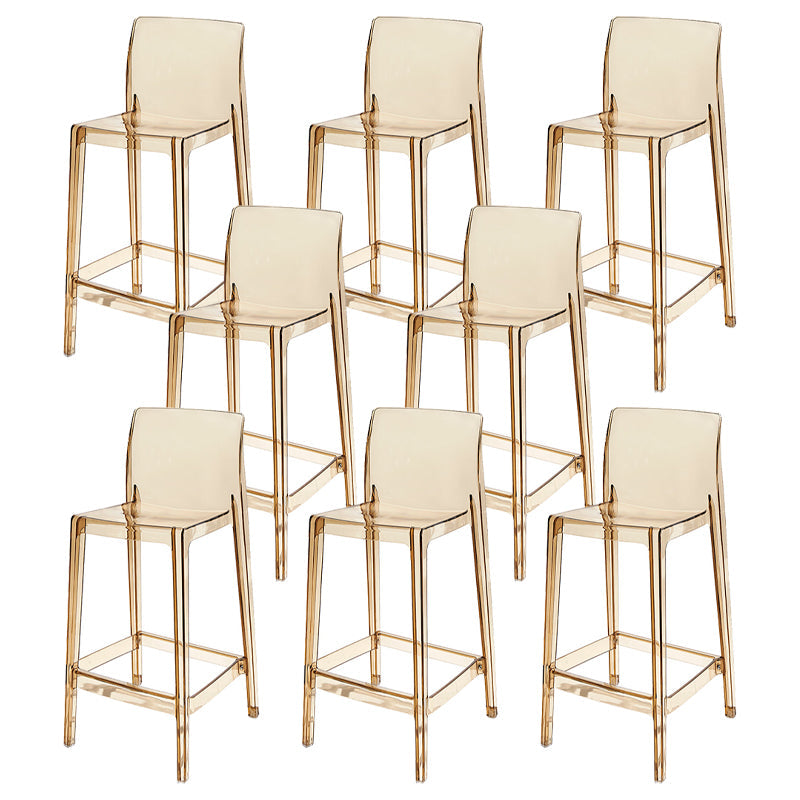 Contemporary Acrylic Counter Chair Low Back Indoor Bar Stools Khaki 8 Piece Set Bar Stool(30"H) Clearhalo 'Bar Furniture' 'Bar Stools' 'bar_stools' 'furn' 'furn_bar_stools' 'Furniture' 'Kitchen & Dining Furniture' 7500034