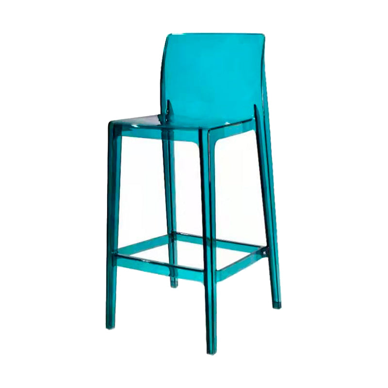 Contemporary Acrylic Counter Chair Low Back Indoor Bar Stools Lake Blue 1 Piece Bar Stool(30"H) Clearhalo 'Bar Furniture' 'Bar Stools' 'bar_stools' 'furn' 'furn_bar_stools' 'Furniture' 'Kitchen & Dining Furniture' 7500035