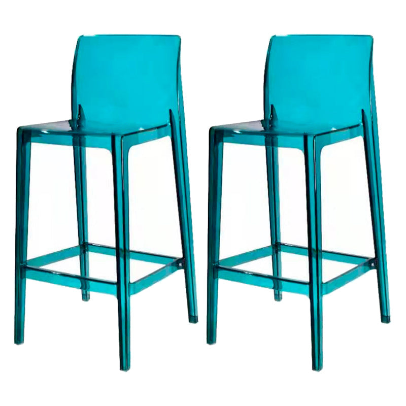 Contemporary Acrylic Counter Chair Low Back Indoor Bar Stools Lake Blue 2 Piece Set Bar Stool(30"H) Clearhalo 'Bar Furniture' 'Bar Stools' 'bar_stools' 'furn' 'furn_bar_stools' 'Furniture' 'Kitchen & Dining Furniture' 7500036