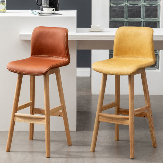 Scandinavian Solid Wood Bar Stool Backrest Counter Stool for Restaurant
