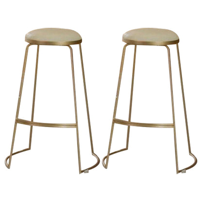 Armloze eetgelegen Glam lage achterste barkrukken met gouden metalen basis