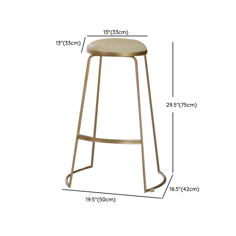 Armloze eetgelegen Glam lage achterste barkrukken met gouden metalen basis