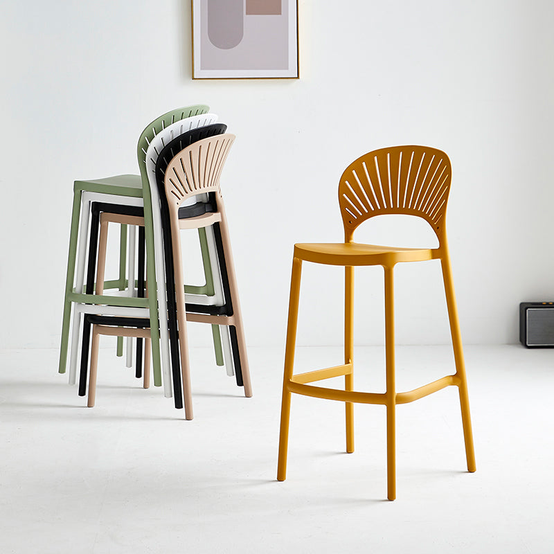 Sgabello da bancone poggiapiedi in plastica stile moderno per ristorante