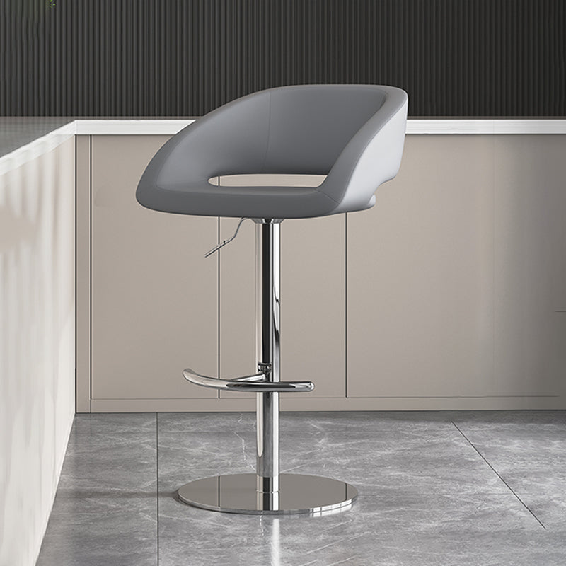 Contemporary Style Metal Bar Stool Footrest Counter Stool for Indoor Grey 1 Piece Clearhalo 'Bar Furniture' 'Bar Stools' 'bar_stools' 'furn' 'furn_bar_stools' 'Furniture' 'Kitchen & Dining Furniture' 7500154