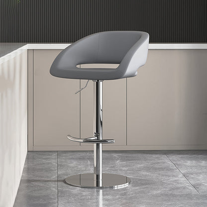 Contemporary Style Metal Bar Stool Footrest Counter Stool for Indoor Grey 1 Piece Clearhalo 'Bar Furniture' 'Bar Stools' 'bar_stools' 'furn' 'furn_bar_stools' 'Furniture' 'Kitchen & Dining Furniture' 7500154