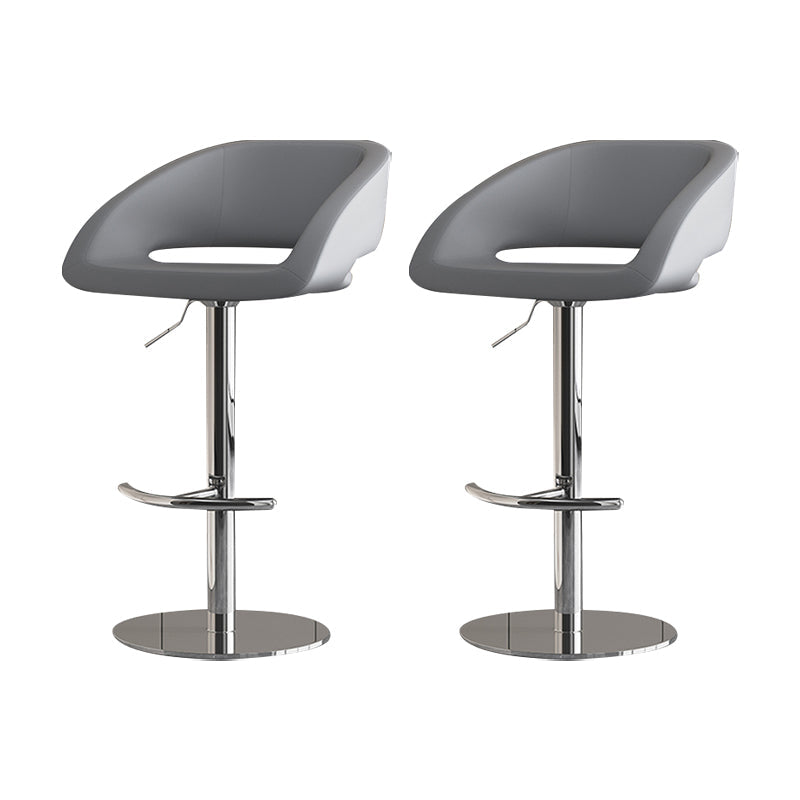 Contemporary Style Metal Bar Stool Footrest Counter Stool for Indoor Grey 2 Piece Set Clearhalo 'Bar Furniture' 'Bar Stools' 'bar_stools' 'furn' 'furn_bar_stools' 'Furniture' 'Kitchen & Dining Furniture' 7500155