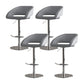 Contemporary Style Metal Bar Stool Footrest Counter Stool for Indoor Grey 4 Piece Set Clearhalo 'Bar Furniture' 'Bar Stools' 'bar_stools' 'furn' 'furn_bar_stools' 'Furniture' 'Kitchen & Dining Furniture' 7500157